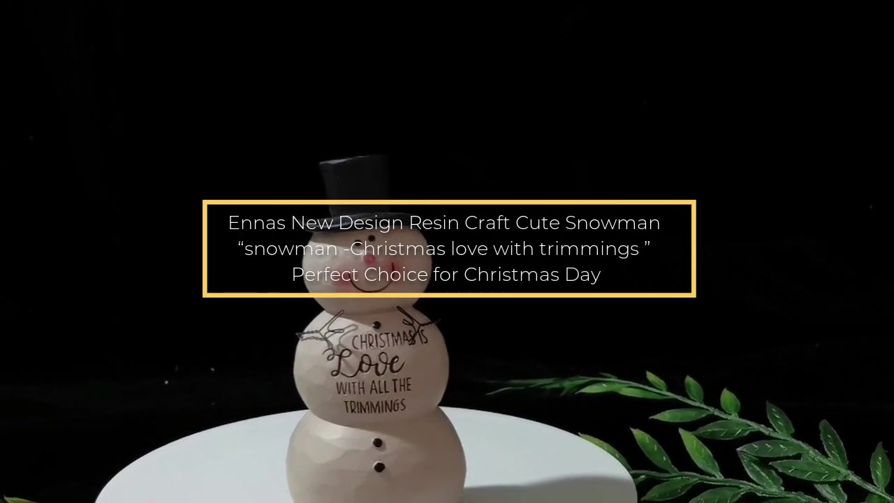 Nuevo diseño de Ennas, lindo muñeco de nieve artesanal de resina “muñeco de nieve: amor navideño con adornos”, elección perfecta para el día de Navidad