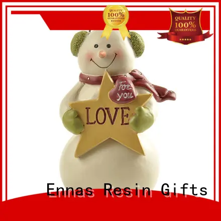 Snowman with Ear Muff Holding Star Mini Christmas Figurines 1