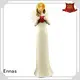 Custom Made Factory Handmade Carved Resin Cream angel figurine with red heart 1
