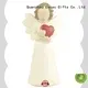 High Quality Creationary Unique Home Decorating Handicraft Colored Polyresin red heart angel figurine 1