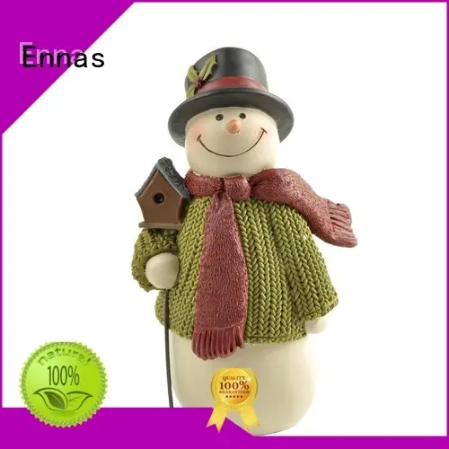 Collectible Christmas Ornaments Decoration Polyresin Snowman figurine with bird house 1