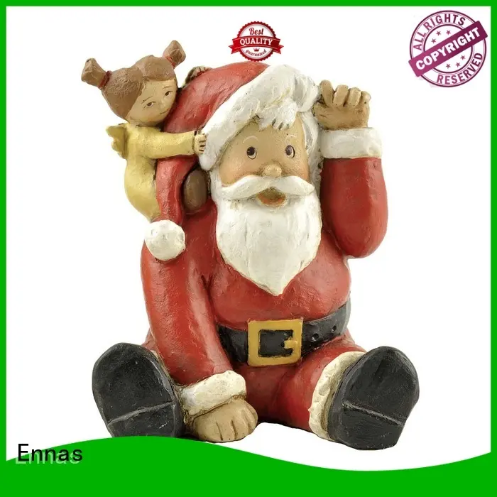Custom Your Design Polyresin Crafts Christmas Sitting Santa with the Girl 1