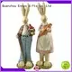 Bonsai Home Decor Easter Day Gifts 2/S Couple Easter Bunnies Figurines with Bird Net & Carrot 1