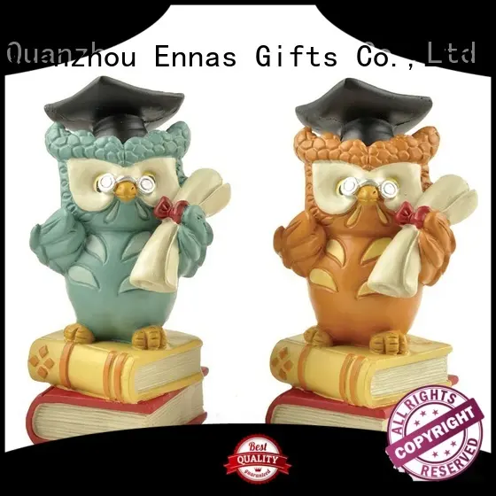 S/2 Polyresin Handmade Crafts Owl Graduation Student Gifts on Book 1