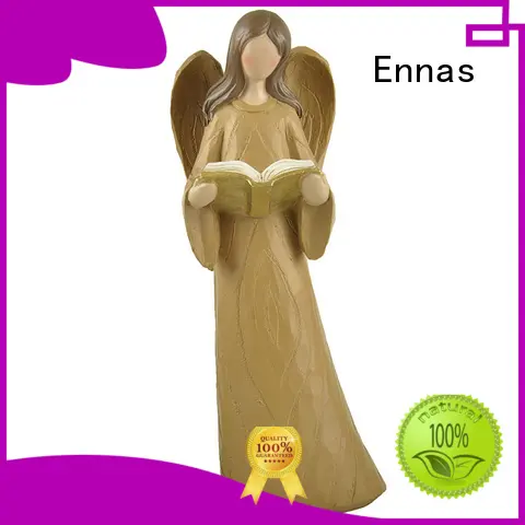 Reading Book Wood Textured Resin Angel Figure 1