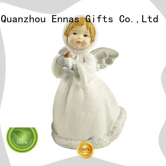 Holding Candle Holder Little White Angel Figure 1