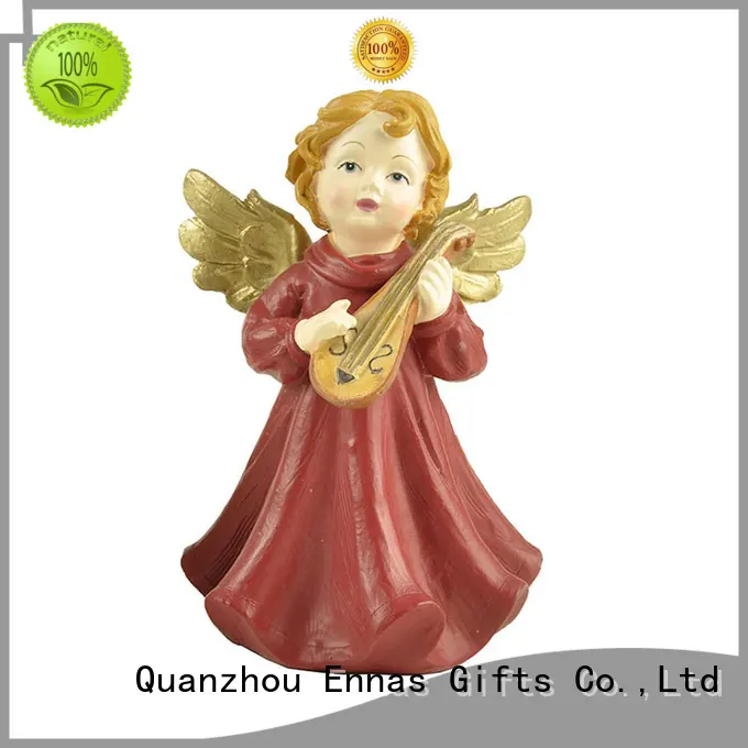 Playing Moon Lute Angel Figurines 
 Statues 1