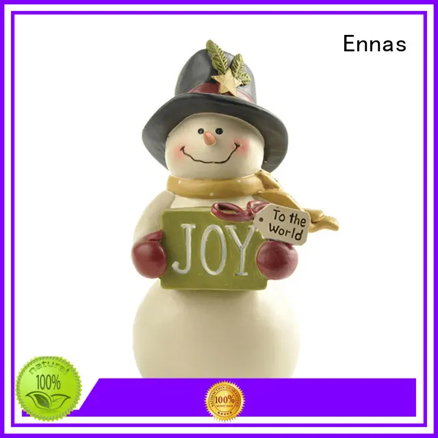 Snowman with Gift Box Resin Christmas Figurines 1