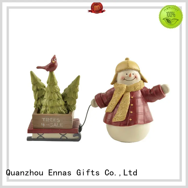 Snowman with Tree on Sleigh Christmas Figurine 1