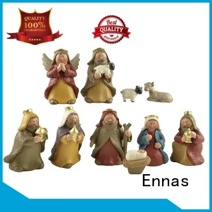 Ennas wholesale nativity set with stable promotional family decor 1
