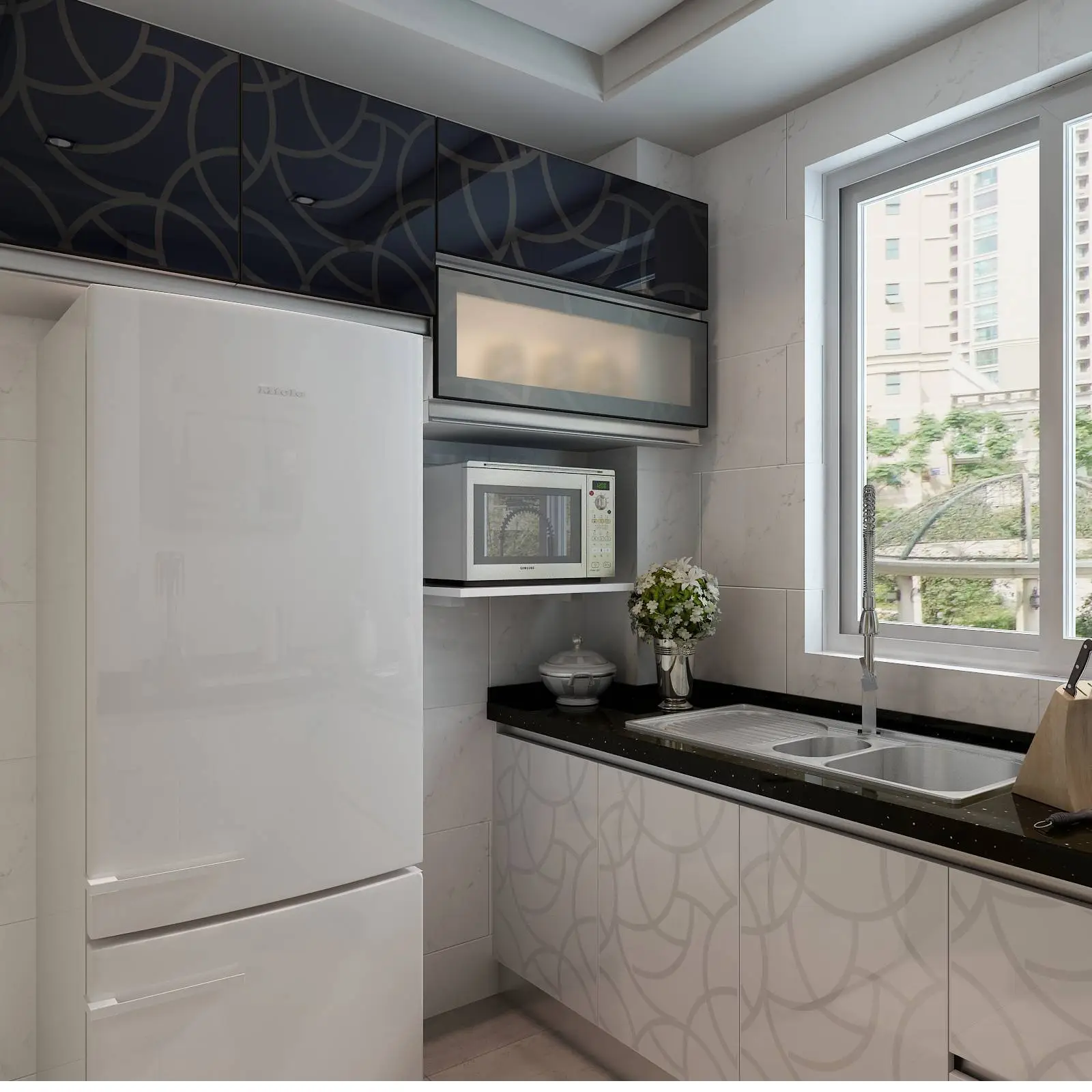 High end gold color new Modern Styles solid wood display kitchen cabinets for sale 1