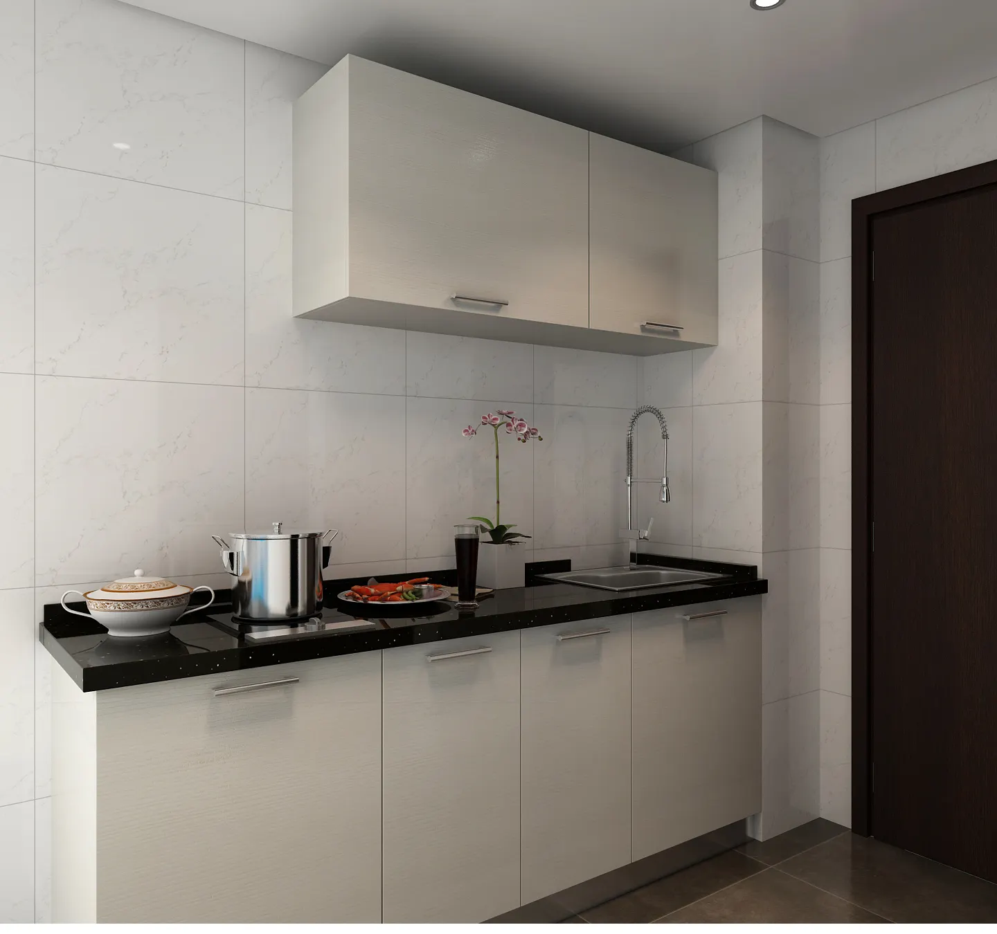 New Modern Wood Grain Kitchen Cabinets Suppliers 2