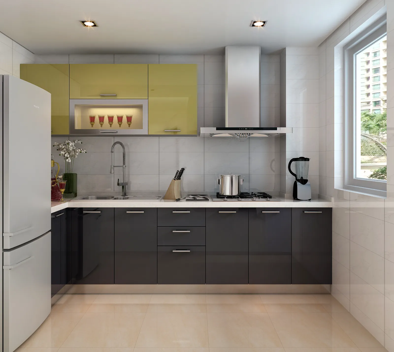 New Modern Wood Grain Kitchen Cabinets Suppliers 3
