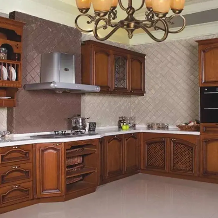 American Style Solid Wood Kitchen Cabinet Oak Frniture 1
