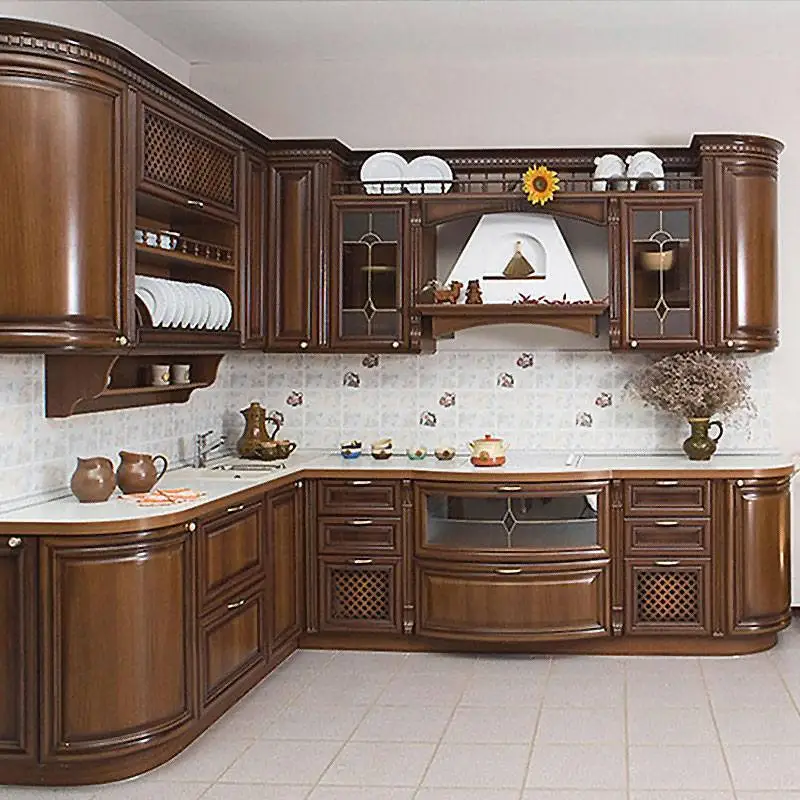 American style home cabinets custom-made solid wood kitchen cabinets cupboard 1
