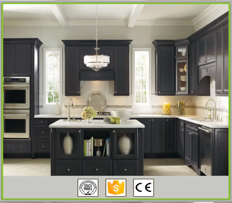 Latest black traditional kitchen cabinets factory 4