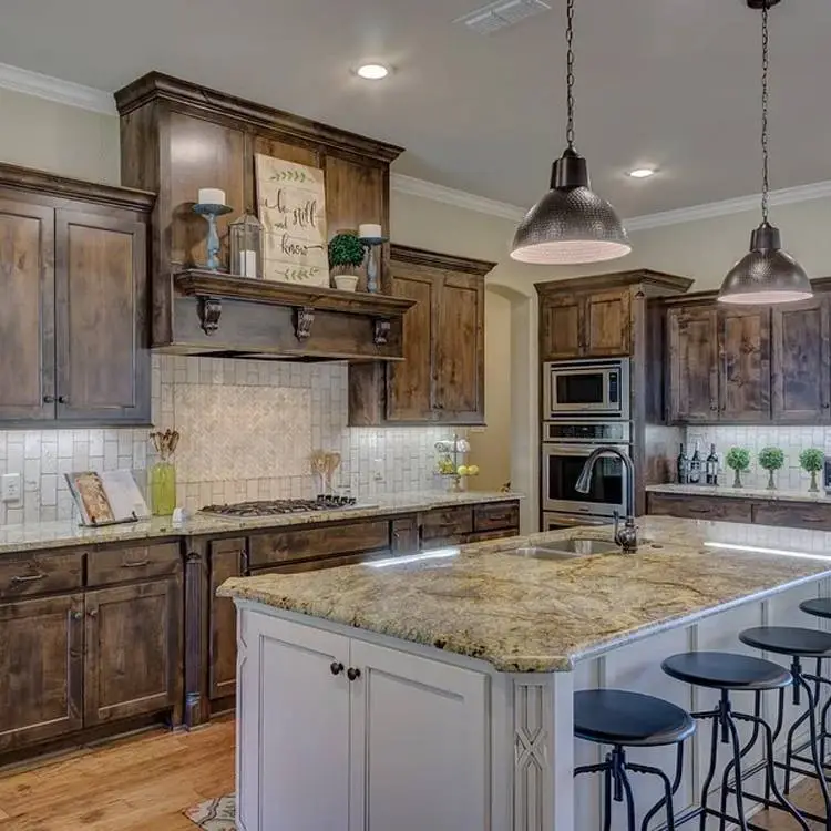 Straight Assembled Wood Kitchen Cabinets Made to Order 1