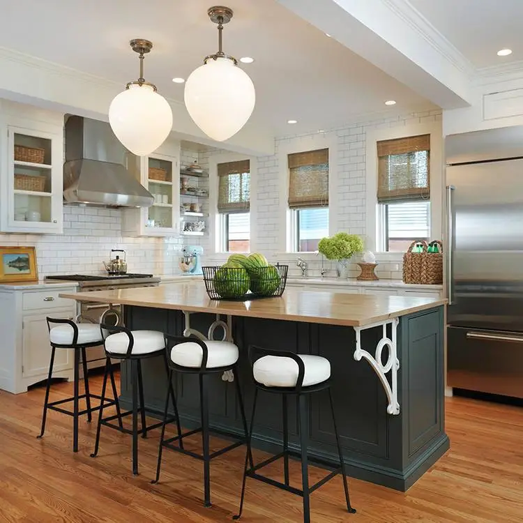New Moden Design Solid Wooden Open Kitchen Cabinets 1