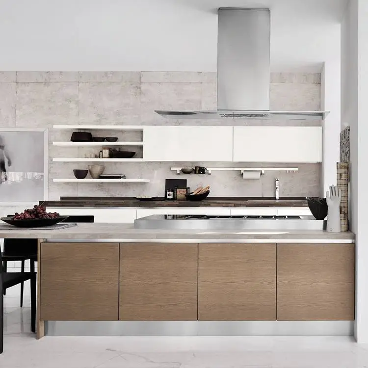 China manufacturer luxury modern style wood openkitchen cabinet designs wood kitchen cabinet engineering projects custom made 1