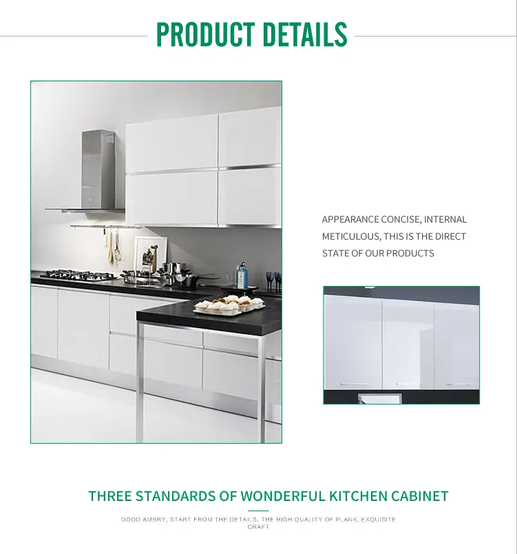 Y&r Furniture modern high gloss white kitchen cabinets manufacturers1 6