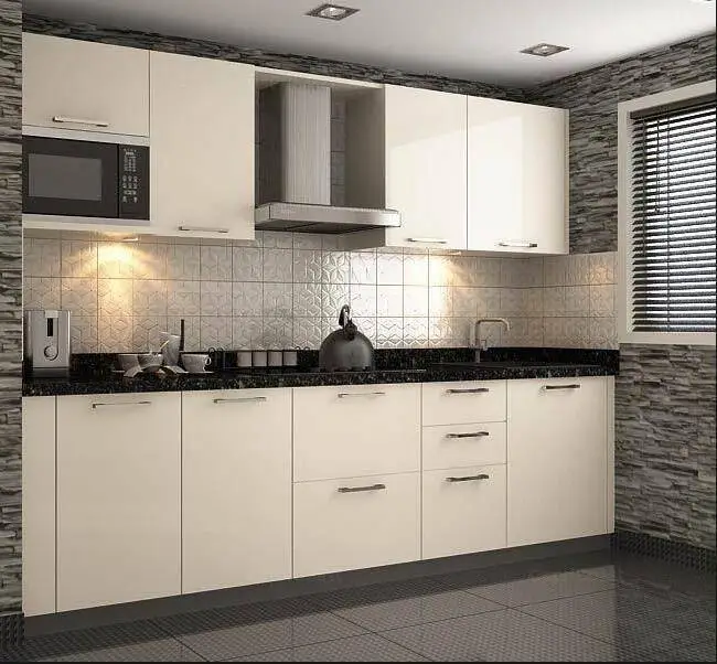 High gloss modular pvc kitchen cupboard european style 1