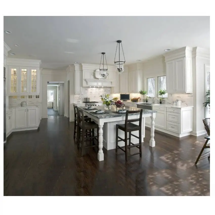 USA Hot Selling Solid Wood Kitchen Cabinet with Simple Designs 1