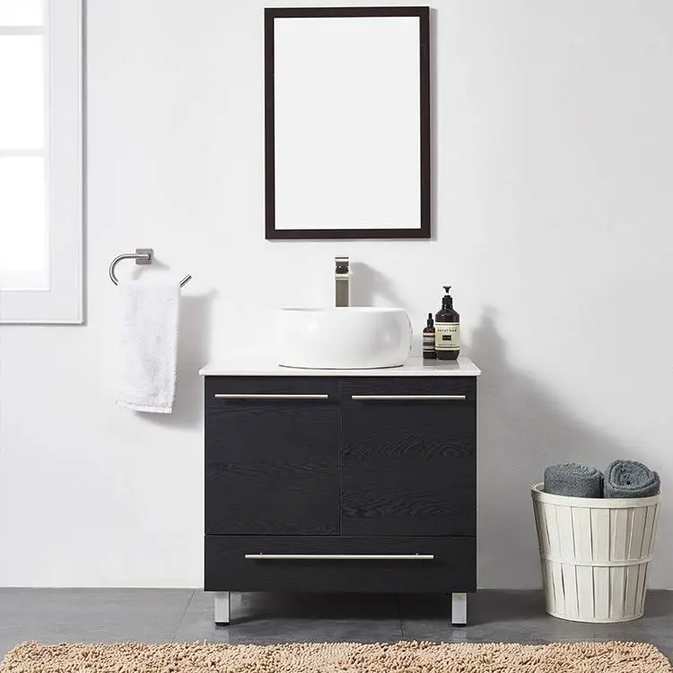 Small modern minimalist washbasin wall hanging bathroom cabinet vanity 1