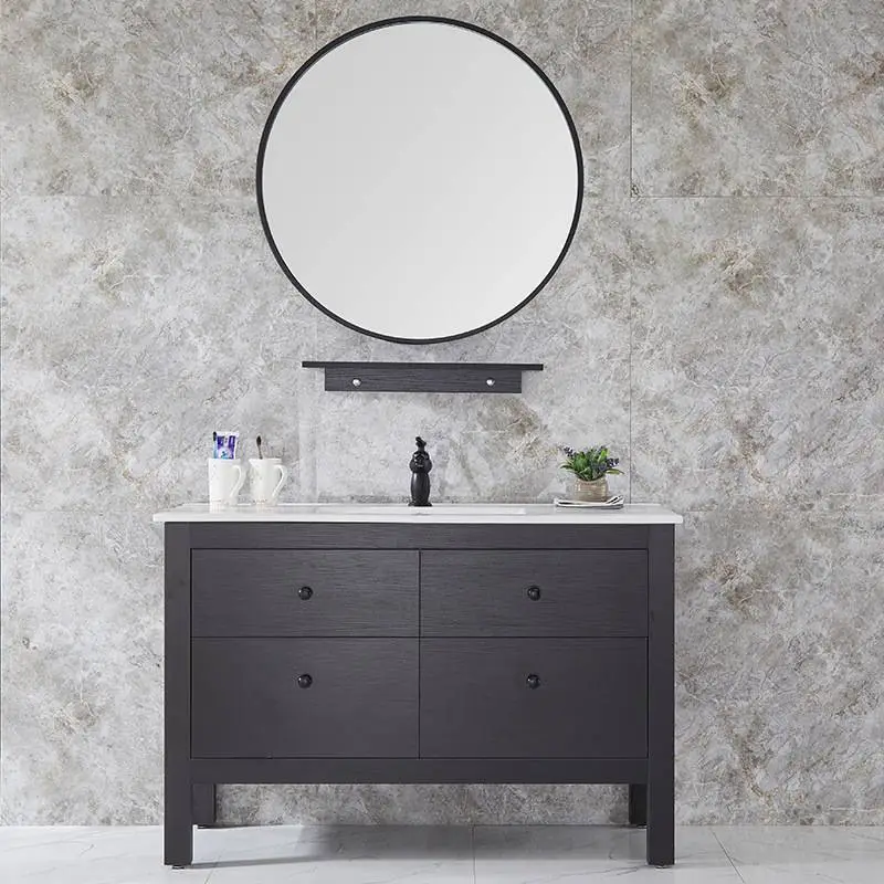 Factory direct wholesale Nordic bathroom vanity combination American floor bathroom sink washbasin cabinet 1