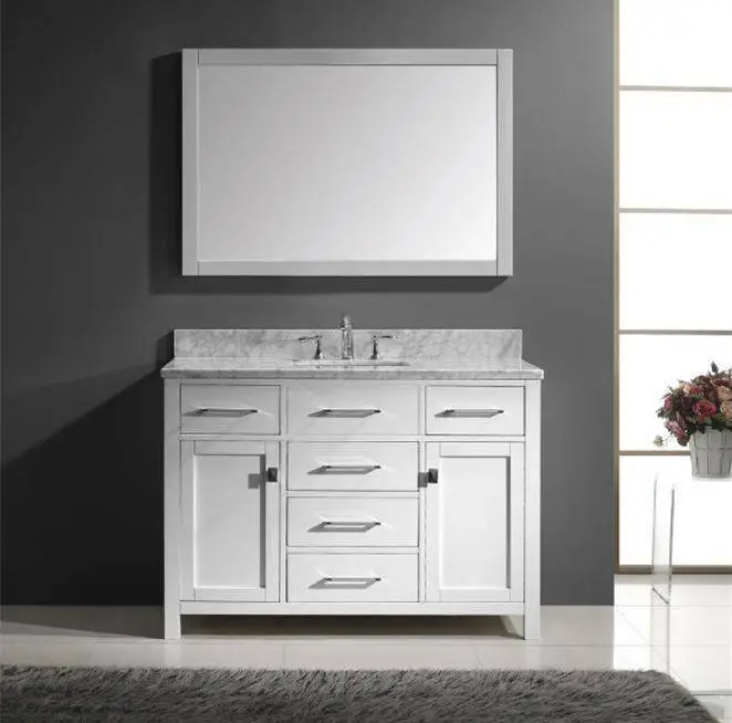 High Quality Euro Style Selections Bathroom Vanities White Solid Wood Bathroom Vanity 1