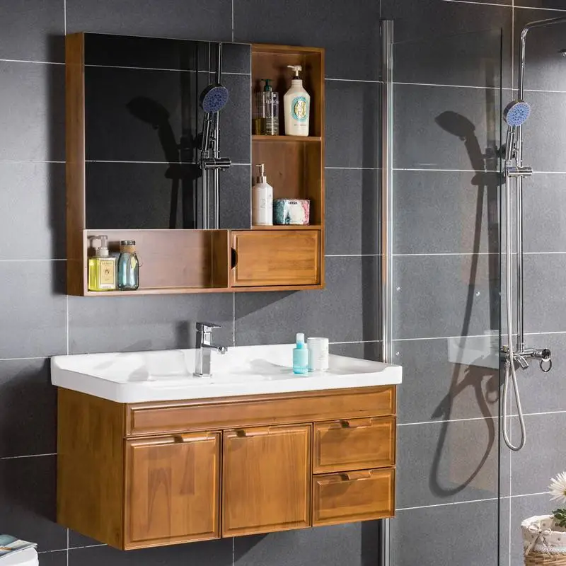 European mirror cabinet wall hung bathroom cabinet bathroom lavabo cabinet Factory Custom-made 1