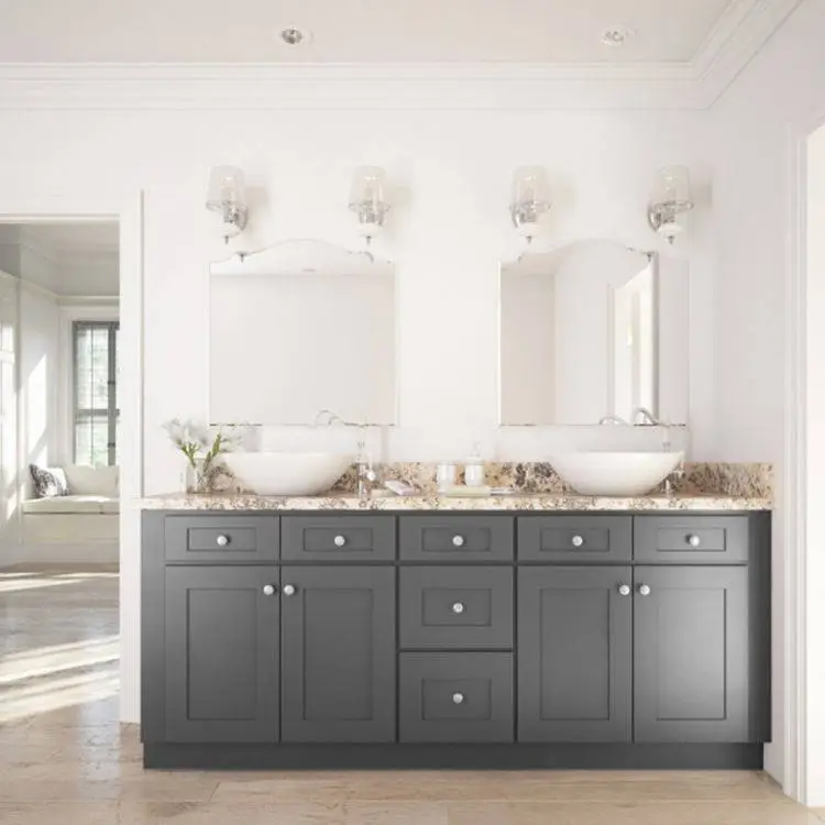 Easy To Assemble Luxury Cheap Sink Cabinet Bathroom Double Vanity 1