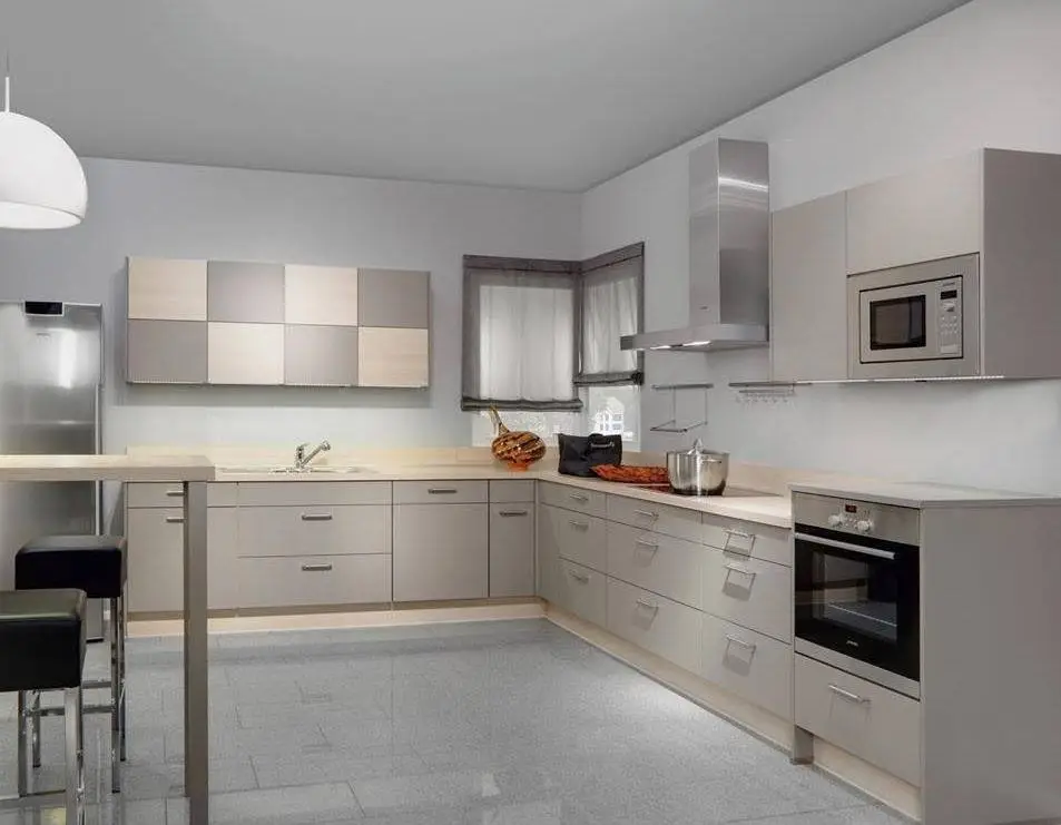 Eco-friendly Custom Good Price Grey Mdf Kitchen Cabinet Design 1
