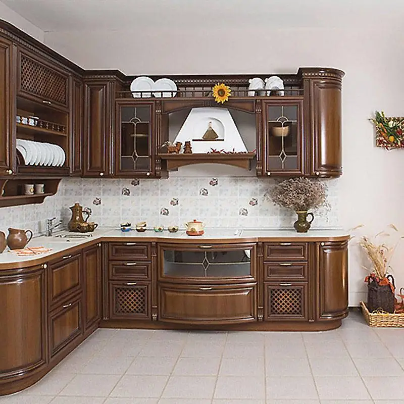 Solid wood cabinet home cabinet custom made solid wood American style kitchen cabinet customization 1