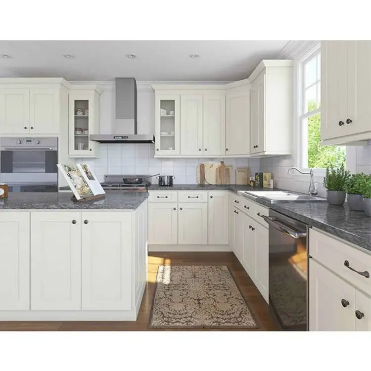 Mdf Kitchen Cabinet for Customized Affordable Price High Glossy White Solid Wood Base Cabinets Modern Graphic Design 1