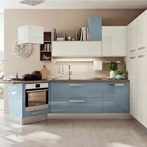 China Eco-friendly White Acrylic Wooden Kitchen Cabinet 1