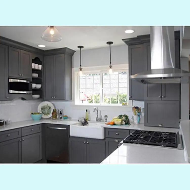 Solid Wood Professional Solid WoodDesign Whole Kitchen Set Cabinet Pantry 1