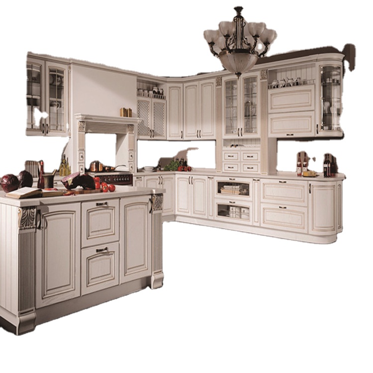 classic Large Furniture solid wood kitchen cabinet designs 4