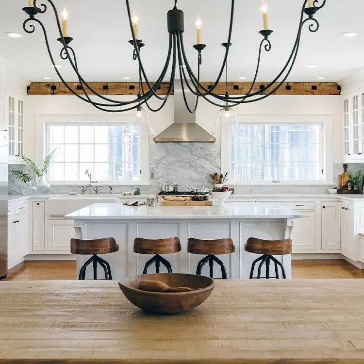 Hot sale Modern White Custom Furniture island open Kitchen Cabinet 1