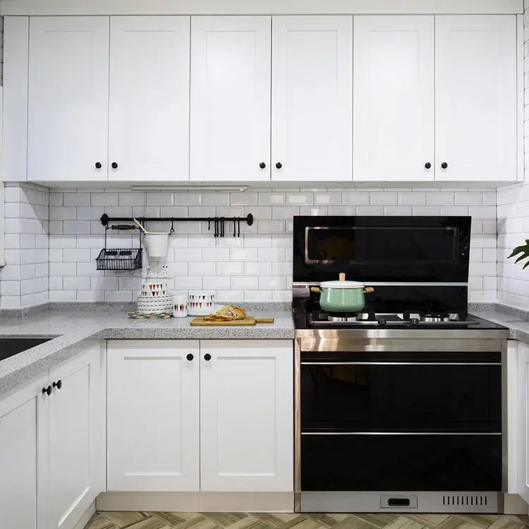 China manufacturer highend modern style white kitchen cabinet designs wood kitchen cabinet apartment projectscustom made 1