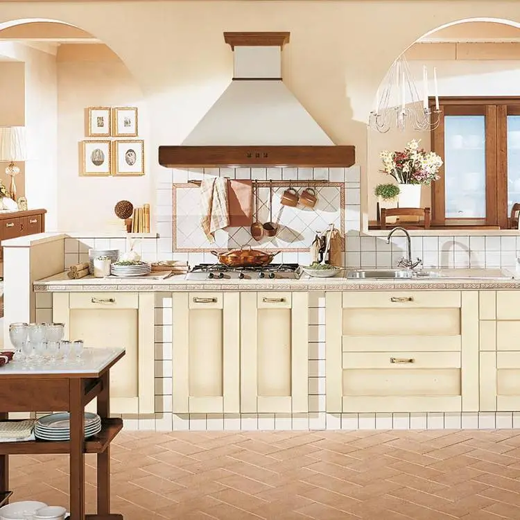 European style wood open kitchen cabinet designs apartment projects 1
