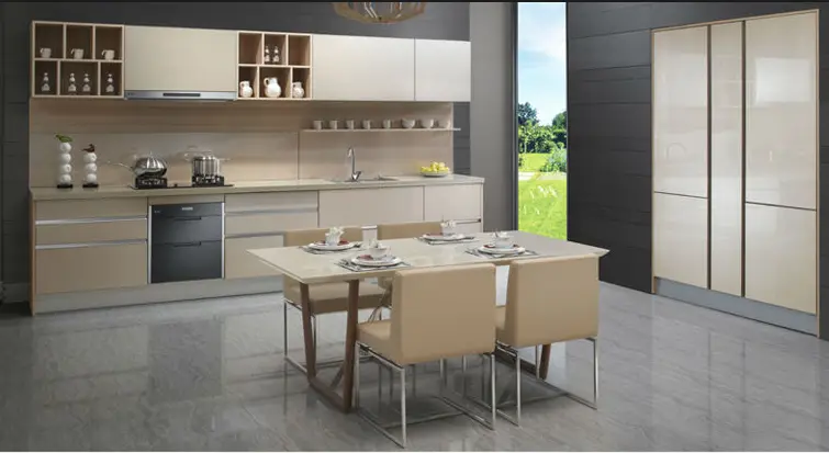 Modern Kitchen with Wood Cabinets Maple/Oak/Solid Wood/MDF/melaminated Particle Board/PVC/ Polywood - - Y&R Furniture 2