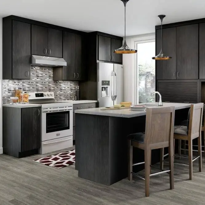Modern rta melemine fitted kitchen cabinets solid wood Kitchen storage cabinet 1