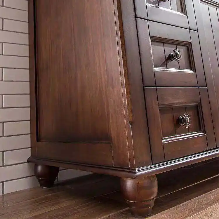Bathroom Vanity Maple/Oak/Solid Wood/MDF/melaminated Particle Board/PVC/ Polywood Assemble Or Knock Downprice 4