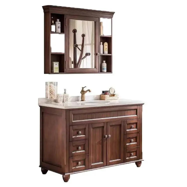 Bathroom Vanity Maple/Oak/Solid Wood/MDF/melaminated Particle Board/PVC/ Polywood Assemble Or Knock Downprice 2