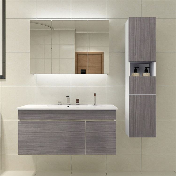 Modern style solid wood wall mount undermount bathroom Vanity 3