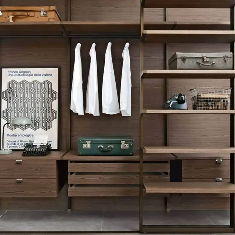 Modern modular bedroom furniture walk in closet system wooden wardrobe 1