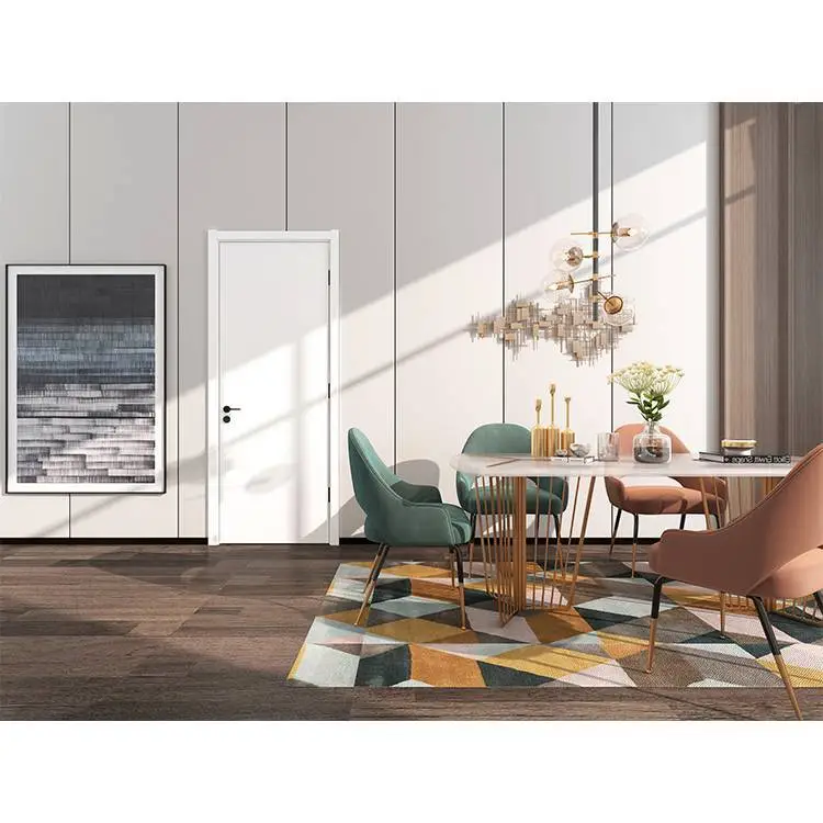 Modern door manufacturer soundproof interior door with aluminium door handle 1