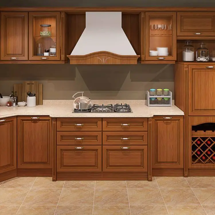 European Style Custom Solid Wood Kitchen Cabinets 1