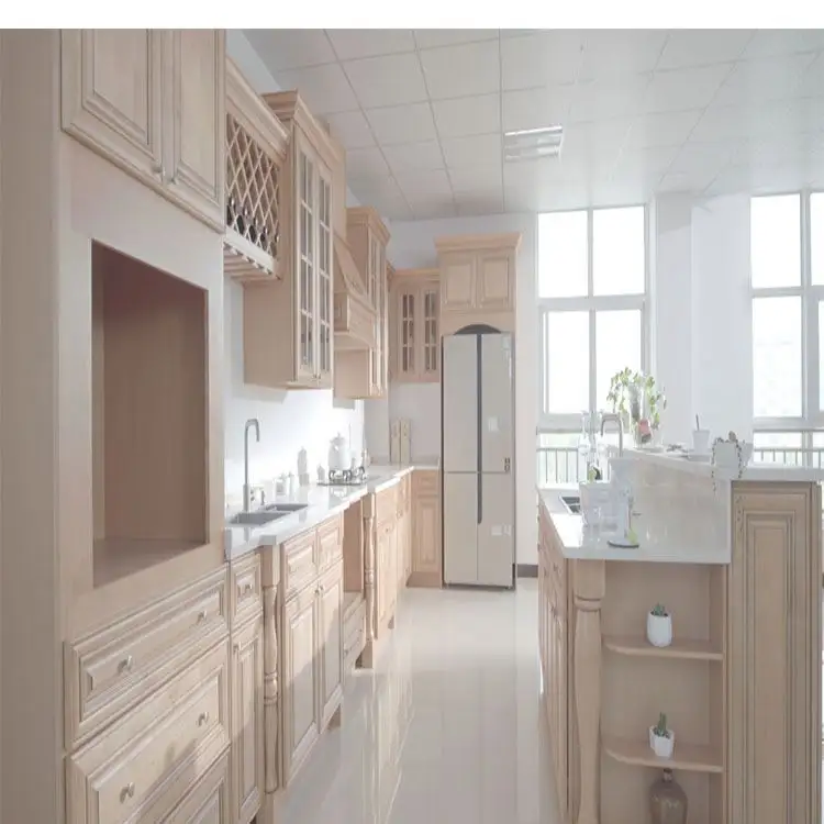Cheap Modern Kitchen Cabinets Maple/Oak/Solid Wood/MDF/melaminated Particle Board/PVC/ Polywood by Y&R Furniture 3