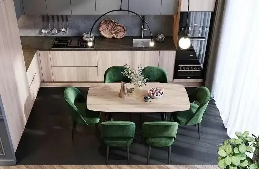 Y&R Furniture Modern Kitchen with Wood Cabinets Maple/Oak/Solid Wood/MDF/melaminated Particle Board/PVC/ Polywood Modern Kitchen with Wood Cabinetsvendor 3